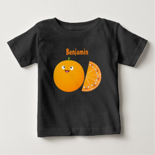 Cute lycklig orange citrus tecknad t shirt