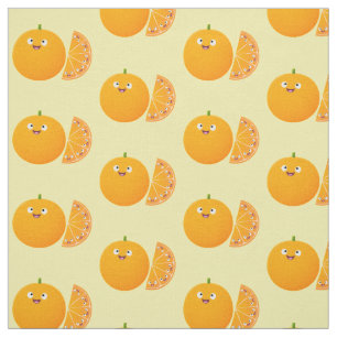 Cute lycklig orange citrus tecknad tyg