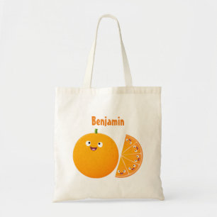 Cute lycklig orange citrus tecknad tygkasse