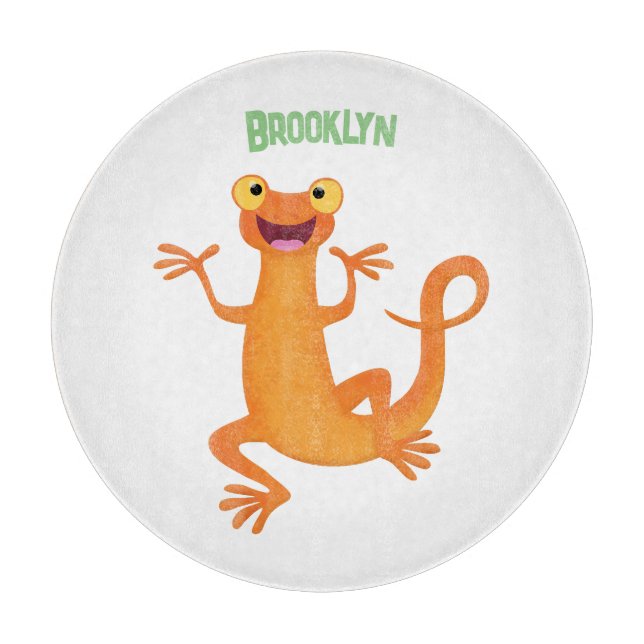 Cute lycklig orange dans newt (Framsidan)