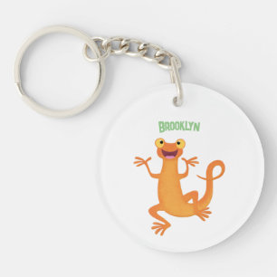 Cute lycklig orange dans newt
