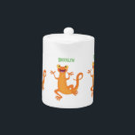 Cute lycklig orange dans newt<br><div class="desc">Den här söta orangen i lycklig dansar i tecknad illustration stil. För barn och barn i hjärtat.</div>