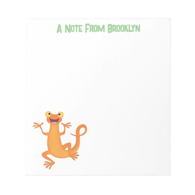 Cute lycklig orange dans newt anteckningsblock (Framsida)