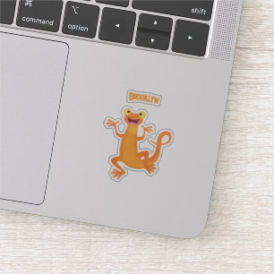 Cute lycklig orange dans newt klistermärken