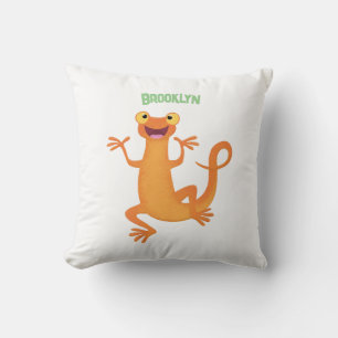 Cute lycklig orange dans newt kudde