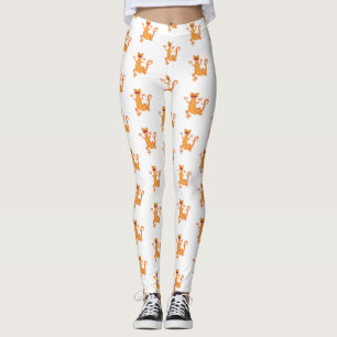 Cute lycklig orange dans newt leggings