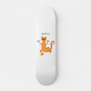 Cute lycklig orange dans newt mini skateboard bräda 18,5 cm