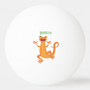Cute lycklig orange dans newt pingisboll