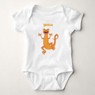 Cute lycklig orange dans newt t shirt