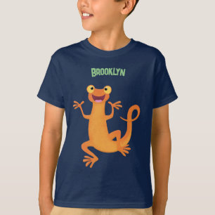 Cute lycklig orange dans newt t shirt
