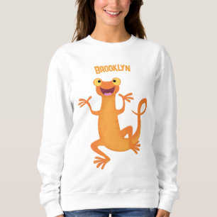 Cute lycklig orange dans newt t shirt