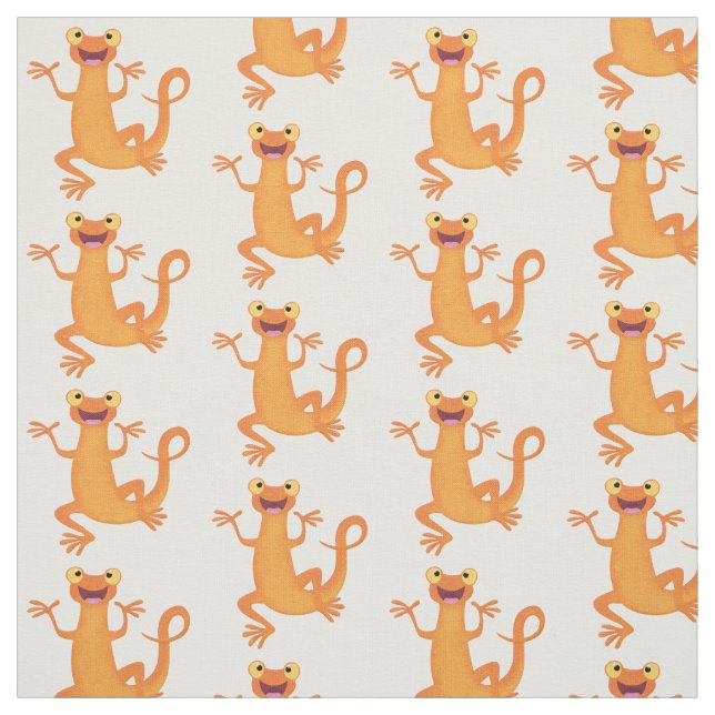 Cute lycklig orange dans newt tyg (Provkarta)