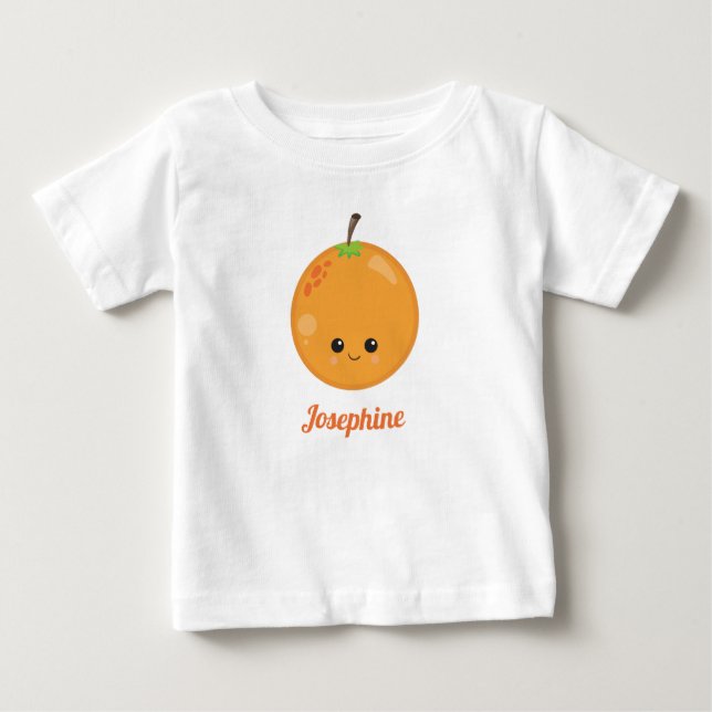 Cute Lycklig Orange Monogram T Shirt (Framsida)