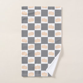 Cute Lycklig Orange Pumpkin med Checkerboard