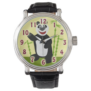Cute Lycklig Panda Roligt Zoo Animal Adsible Armbandsur