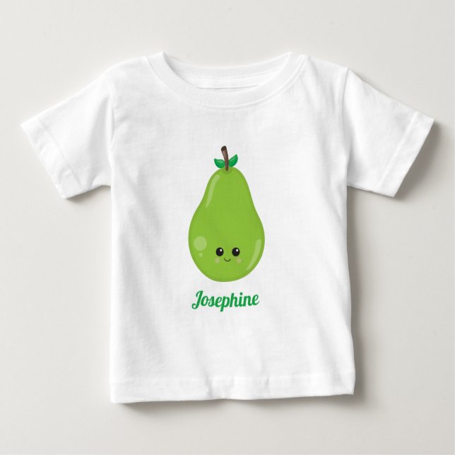 Cute Lycklig Pear Monogram T Shirt (Framsida)