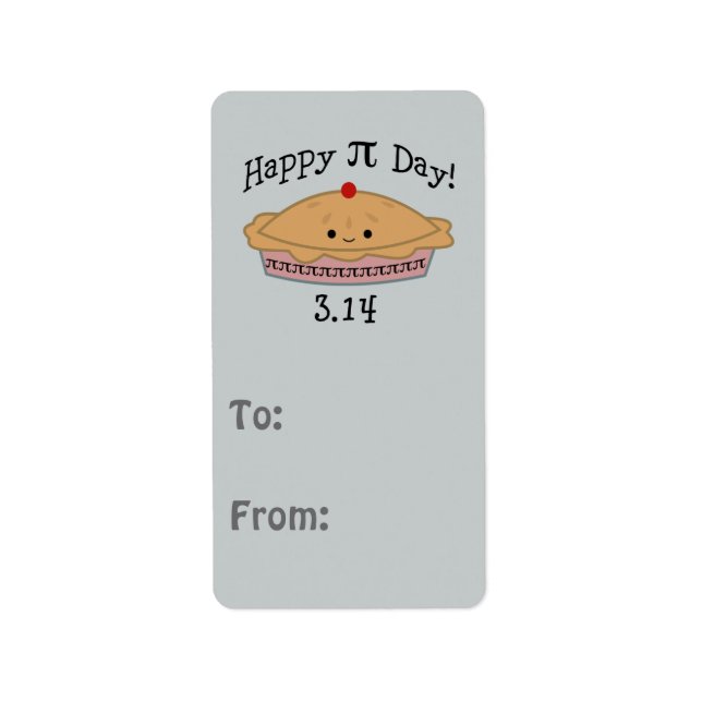 Cute Lycklig Pi Day! Adressetikett (Framsidan)