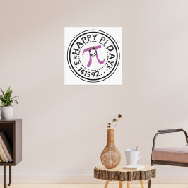 Cute Lycklig Pi Day © - Funny Pi Poster