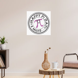 Cute Lycklig Pi Day © - Funny Pi Poster