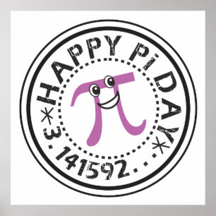 Cute Lycklig Pi Day © - Funny Pi Poster