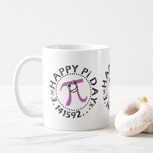 Cute Lycklig Pi Day Kaffemugg (Med munk)