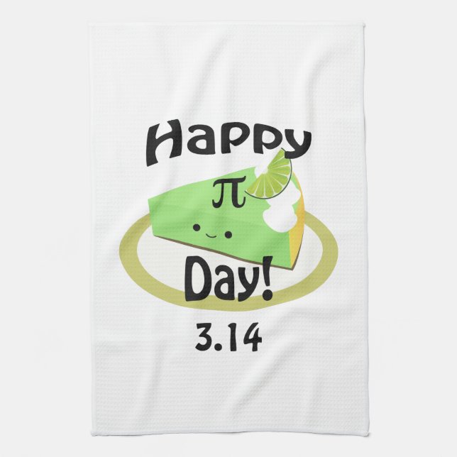 Cute Lycklig Pi Day Kökshandduk (Vertikal)