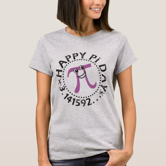 Cute Lycklig Pi Day © Lila Pi Symbol T-Shirt (Framsida)