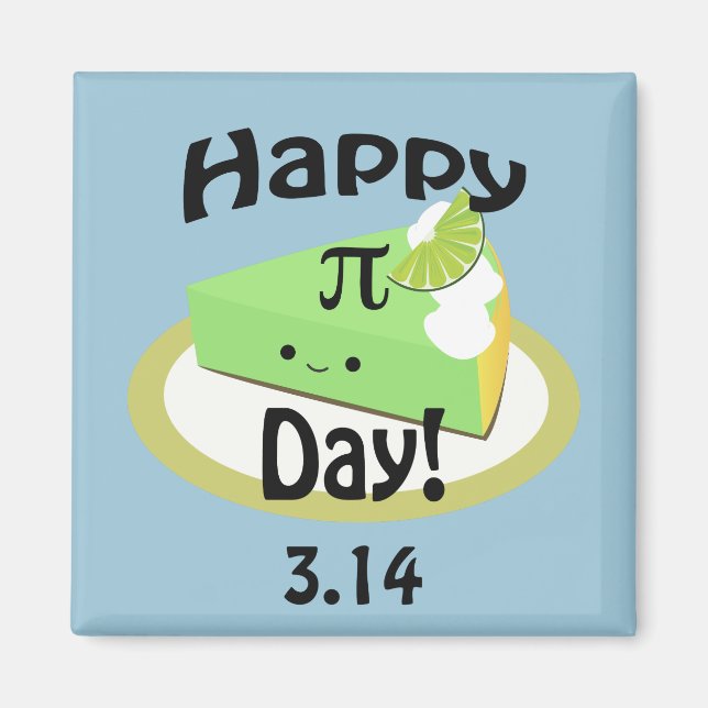 Cute Lycklig Pi Day Magnet (Framsidan)