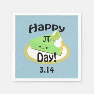Cute Lycklig Pi Day Pappersservett