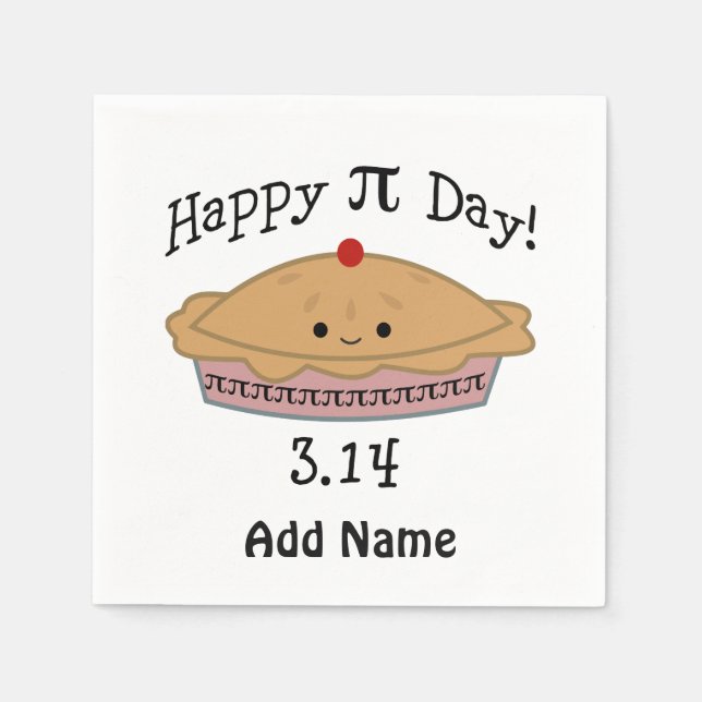 Cute Lycklig Pi Day! Pappersservett (Framsidan)