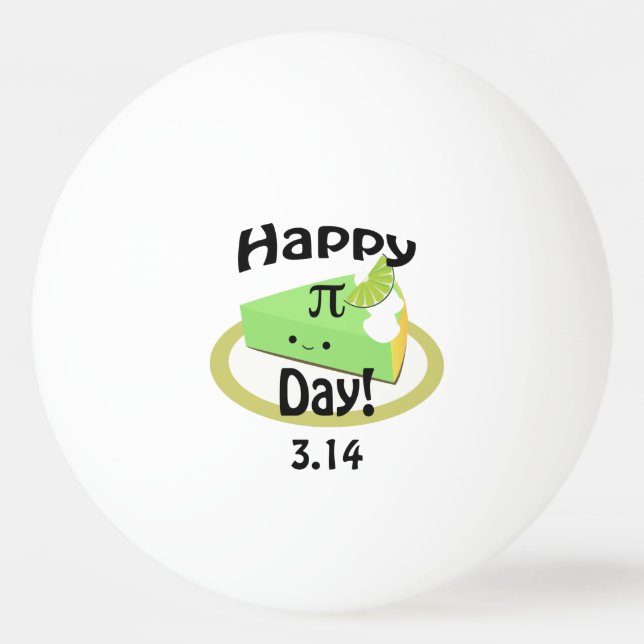 Cute Lycklig Pi Day Pingisboll (Framsidan)