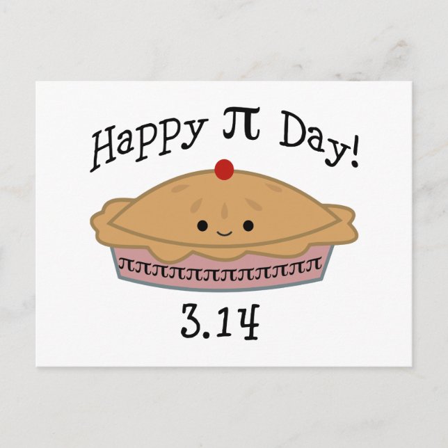 Cute Lycklig Pi Day! Vykort (Framsida)