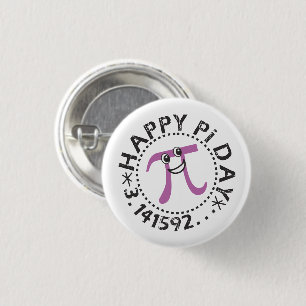 Cute Lycklig Pi Day © - Wearable Pi Day Gift Butto Knapp