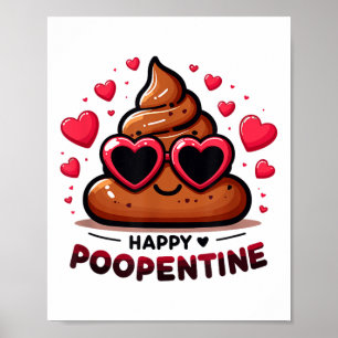 Cute Lycklig Poopentine Kärlek Poop Tecknad Valent Poster