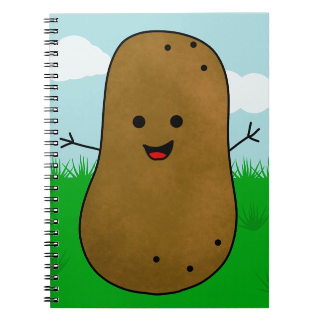 Cute Lycklig-potatis i Garden Anteckningsbok (Framsidan)