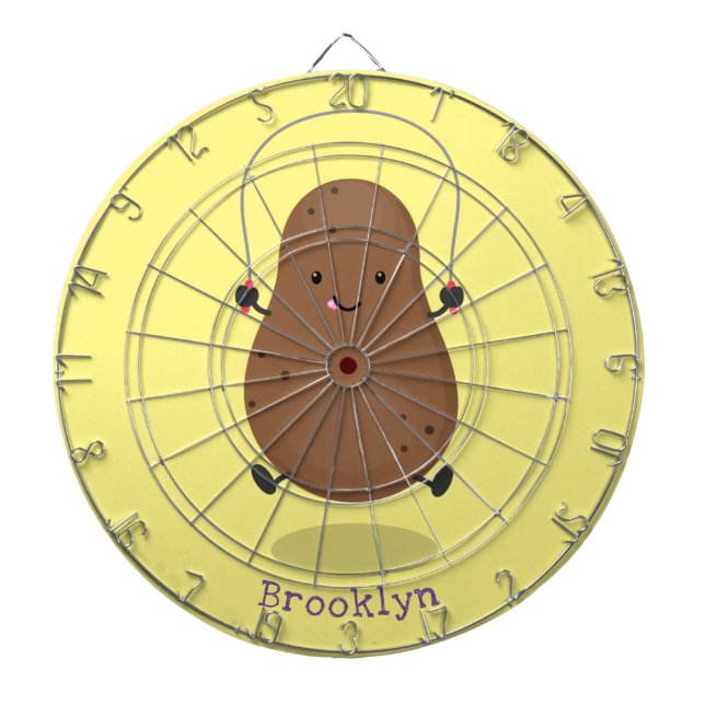 Cute lycklig-potatisknutslag tecknad darttavla (Framsidan)