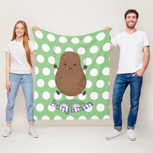 Cute lycklig-potatisknutslag tecknad fleecefilt (På plats)