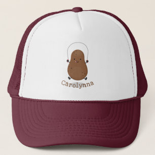 Cute lycklig-potatisknutslag tecknad keps