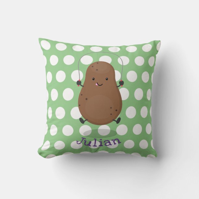 Cute lycklig-potatisknutslag tecknad kudde (Framsida)