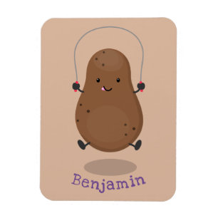 Cute lycklig-potatisknutslag tecknad magnet