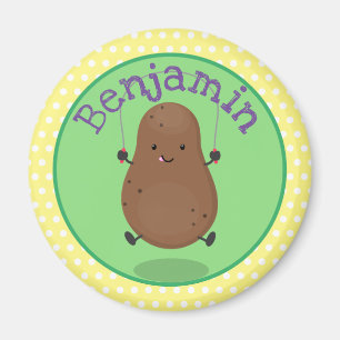 Cute lycklig-potatisknutslag tecknad magnet