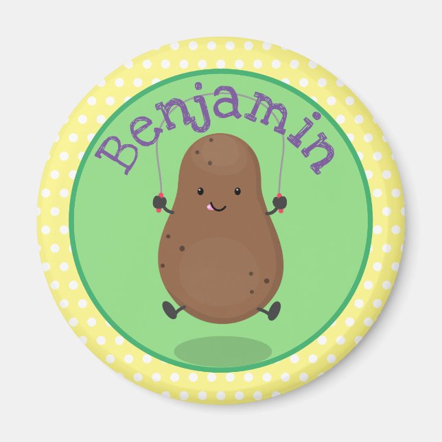 Cute lycklig-potatisknutslag tecknad magnet (Framsidan)
