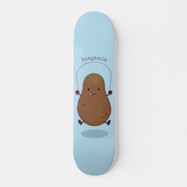 Cute lycklig-potatisknutslag tecknad mini skateboard bräda 18,5 cm (Framsida)