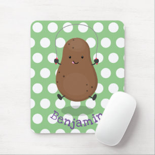 Cute lycklig-potatisknutslag tecknad musmatta