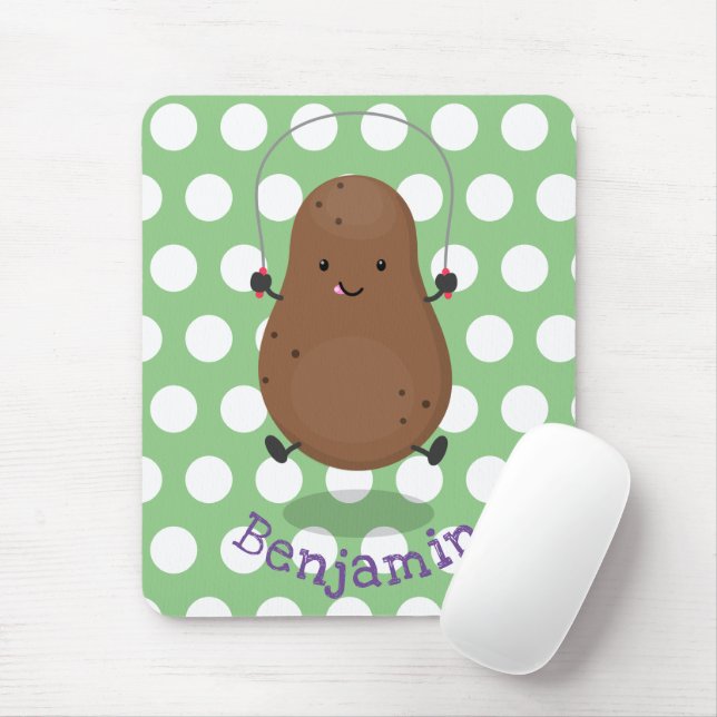 Cute lycklig-potatisknutslag tecknad musmatta (Med mus)