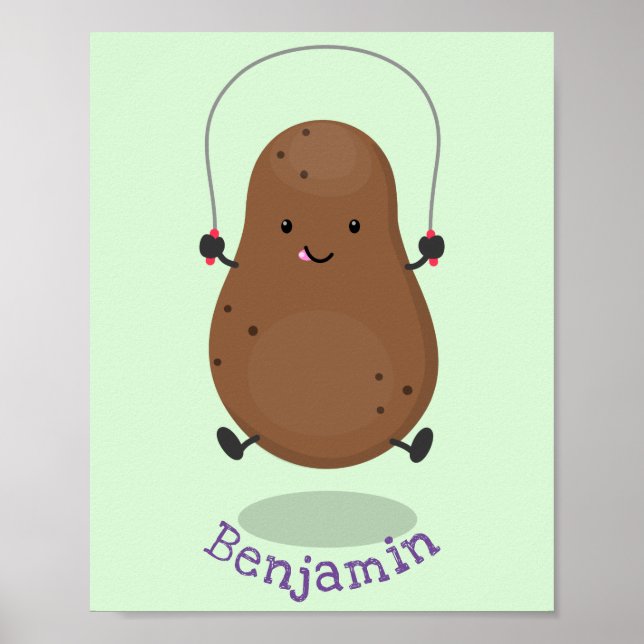 Cute lycklig-potatisknutslag tecknad poster (Framsidan)
