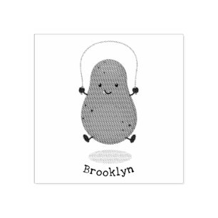 Cute lycklig-potatisknutslag tecknad stämpel