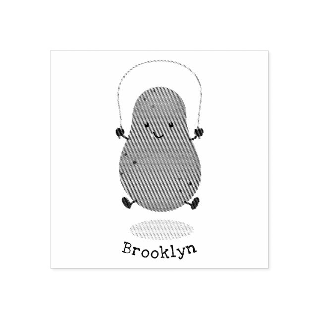 Cute lycklig-potatisknutslag tecknad stämpel (Tryck)