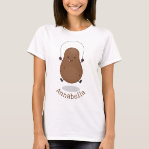 Cute lycklig-potatisknutslag tecknad t shirt