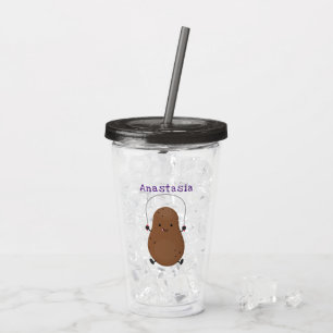 Cute lycklig-potatisknutslag tecknad take away mugg